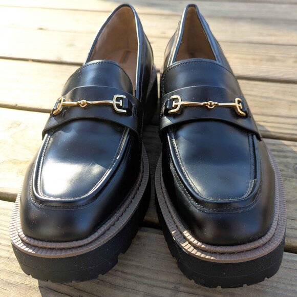 Sam Edelman black lug sole loafers - Picture 2 of 5